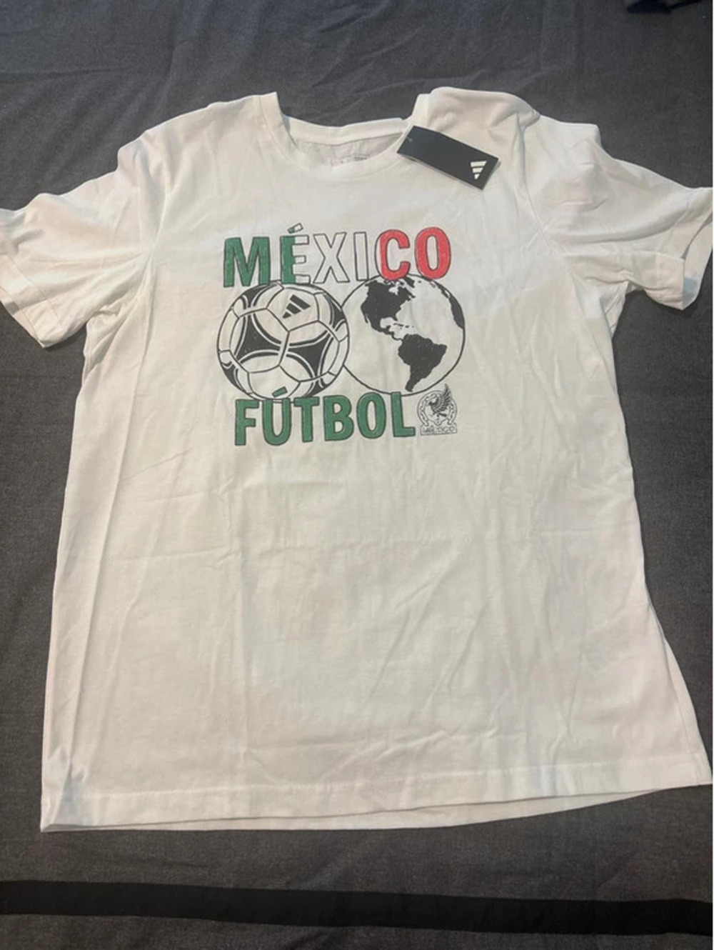 NWT adidas Mexico Futbol Graphic T-Shirt White Men's Large